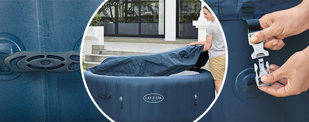 Spa gonflable Bestway LAY-Z-SPA MILAN AirJet Plus Ø196x71cm 4/6 places - Spa gonflable Bestway LAY-Z-SPA MILAN Un moment de détente et une douce séance de relaxation 