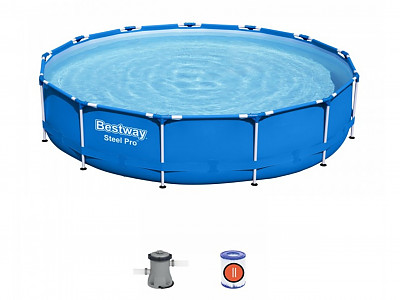 Kit piscine Bestway STEEL PRO FRAME POOL ronde Ø396x 76cm filtration cartouche