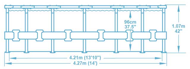 Kit piscine Bestway STEEL PRO MAX ronde Ø427x107cm filtration cartouche - Caractéristiques techniques Bestway STEEL PRO MAX