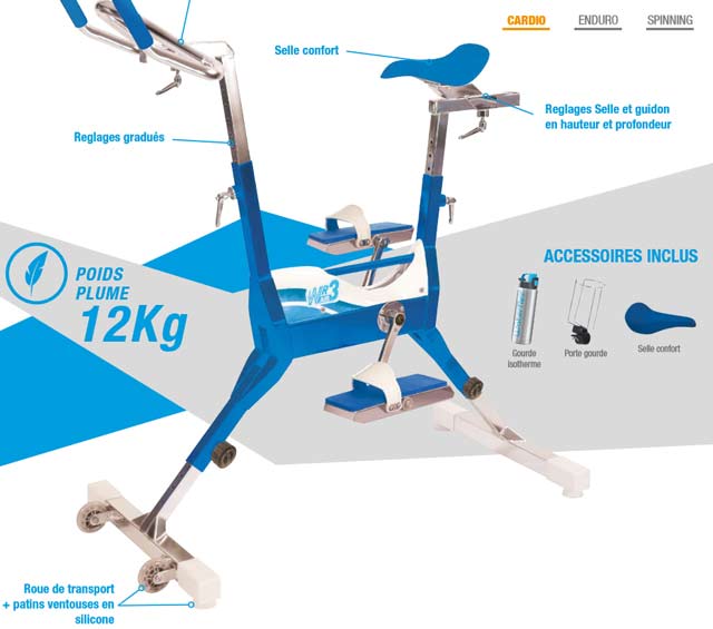 Aquabike Waterflex WR3 Air velo de piscine - Waterflex WR3 Air pour une remise en forme en douceur