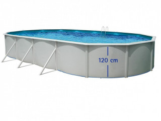 Kit piscine hors-sol acier Toi PRESTIGIO 120 Ovale 730x366x120 filtre a sable 8,5m³/h