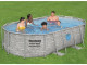 Kit piscine Bestway POWER STEEL SWIM VISTA POOL ovale 427x250x100cm effet pierre avec hublots - Autre vue