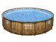 Kit piscine Bestway POWER STEEL SWIM VISTA POOL ronde Ø488x122cm aspect BOIS avec hublots