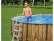 Kit piscine Bestway POWER STEEL SWIM VISTA POOL ronde Ø488x122cm aspect BOIS avec hublots - Autre vue
