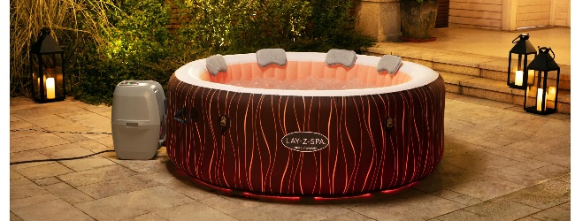  Spa gonflable Bestway Lay-Z-Spa HOLLYWOOD AirJet rond Ø196x66cm 6 places - Spa gonflable Bestway LAY-Z-SPA HOLLYWOOD Airjet Choisissez votre ambiance grâce aux 7 LED multicolores