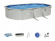 Kit piscine acier Bestway HYDRIUM Grise ovale 610x360x120 cm filtration a sable + echelle + tapis