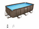 Kit piscine hors sol rectangulaire Bestway Power Steel motif rotin 412x201x122cm