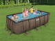 Kit piscine hors sol rectangulaire Bestway Power Steel motif rotin 412x201x122cm - Autre vue