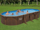 Kit piscine hors sol acier ovale Bestway Hydrium aspect bois 7,30x3,60x1,30 m - Autre vue