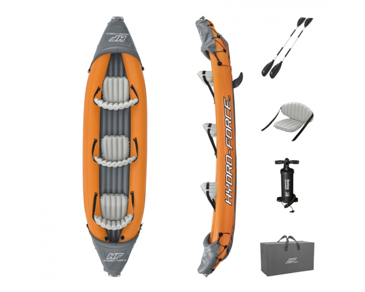 Kayak gonflable Bestway RAPID 3,81m Hydro-Force 3 places