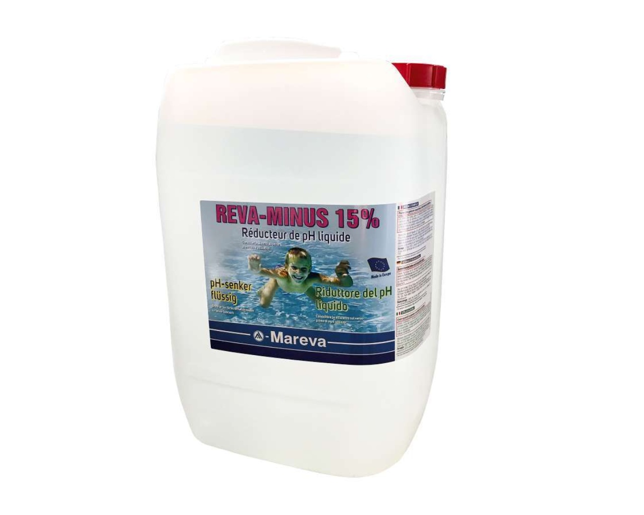 Traitement piscine Mareva REVA-MINUS pH- liquide 15% bidon 10L