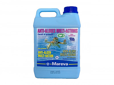 Traitement piscine Mareva ANTI-ALGUES multi-actions TOP 3 bidon 3L