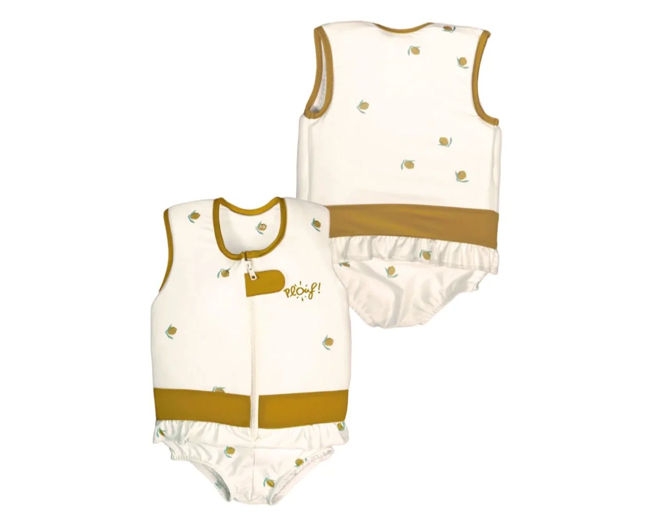 Maillot de bain flottant enfant PLOUF Citron Blanc fille 4 ans (17/19kg)