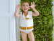 Maillot de bain flottant enfant PLOUF Citron Blanc fille 4 ans (17/19kg) - Autre vue