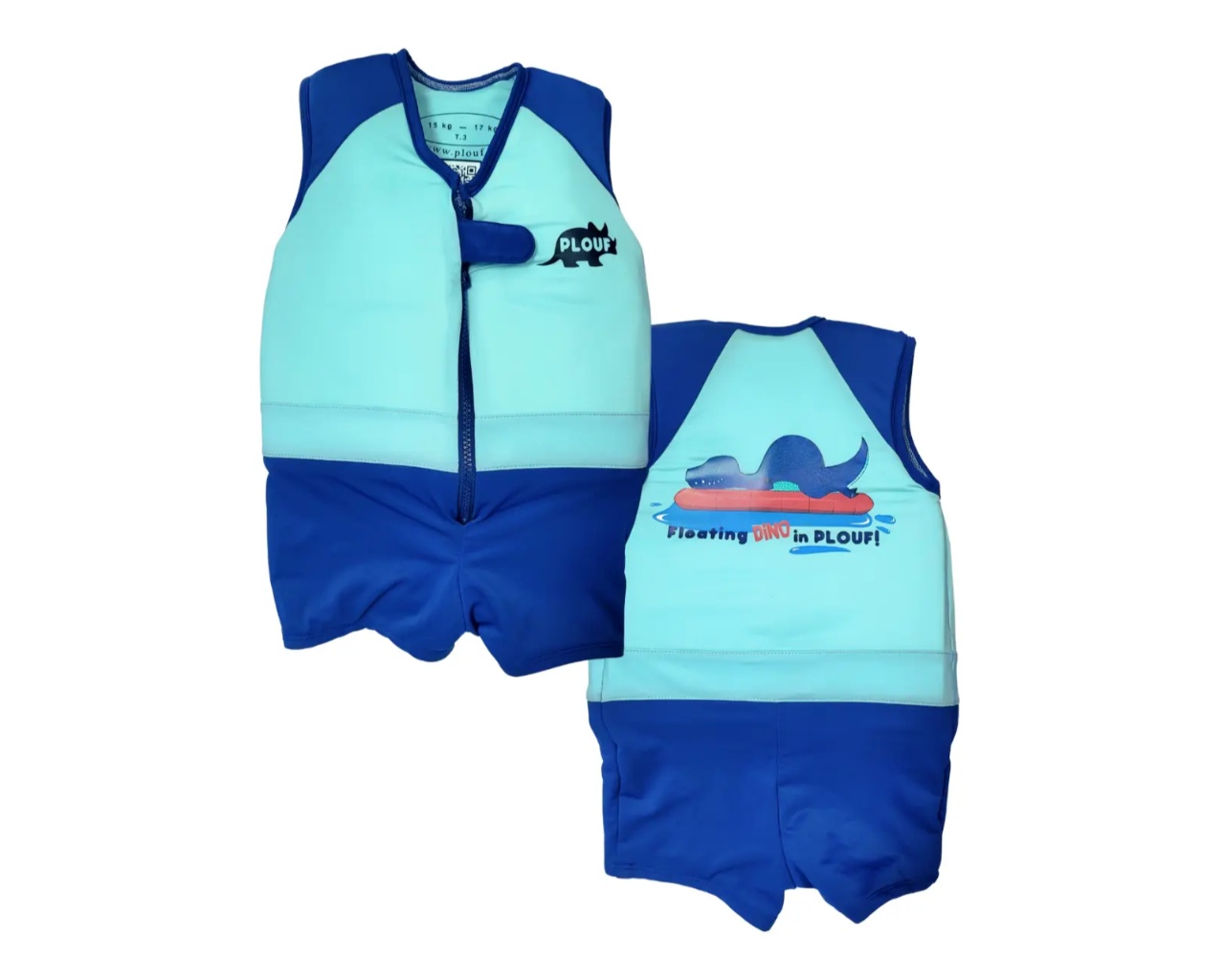 Maillot de bain flottant enfant PLOUF BB Trex Bleu garcon 2 ans (13/15kg)