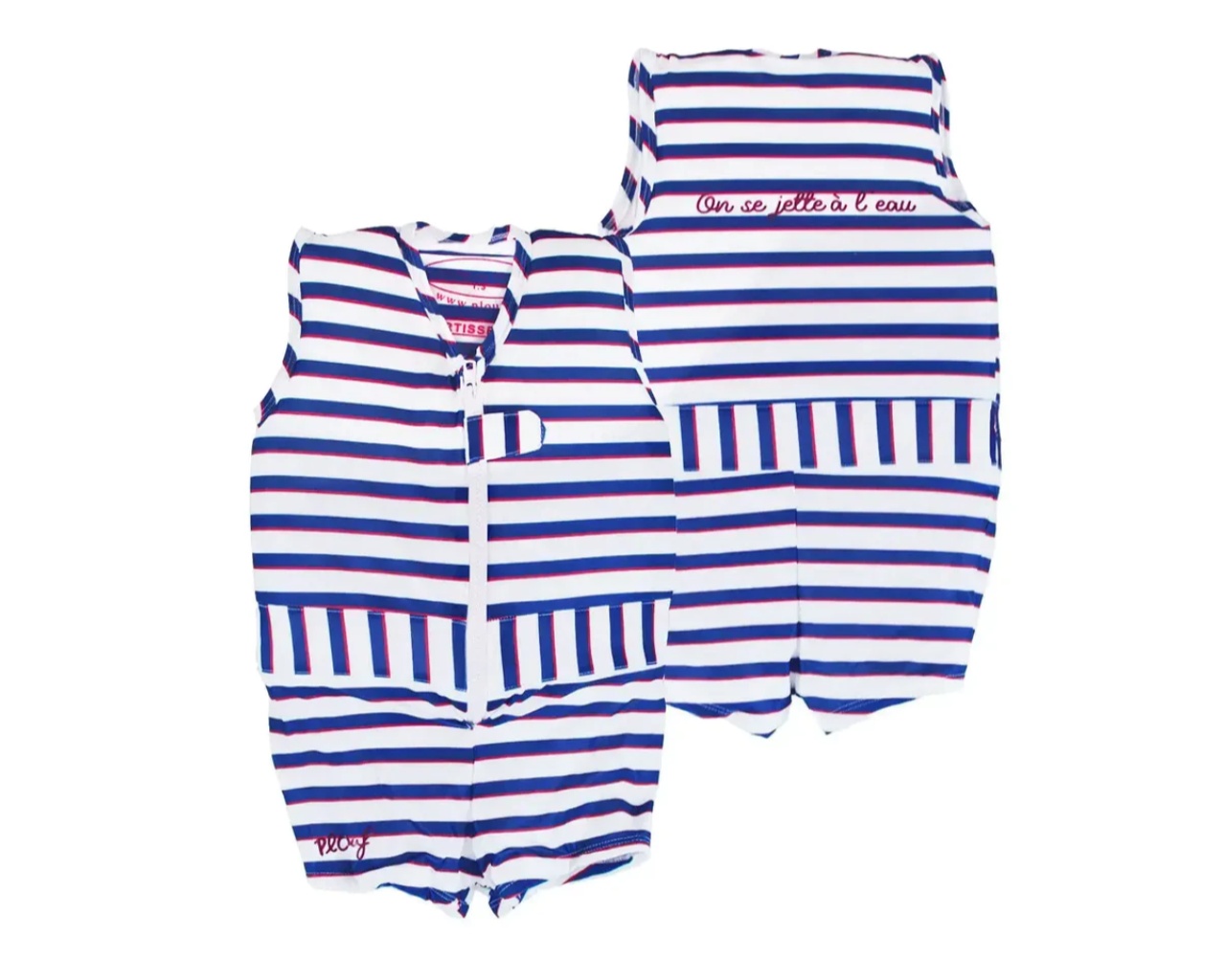 Maillot de bain flottant enfant PLOUF Mariniere Blanc garcon 4 ans (17/19kg)