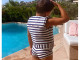 Maillot de bain flottant enfant PLOUF Mariniere Blanc garcon 4 ans (17/19kg) - Autre vue