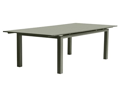 Table de jardin MIAMI 240/300x100 cm en aluminium kaki avec rallonge DCB Garden