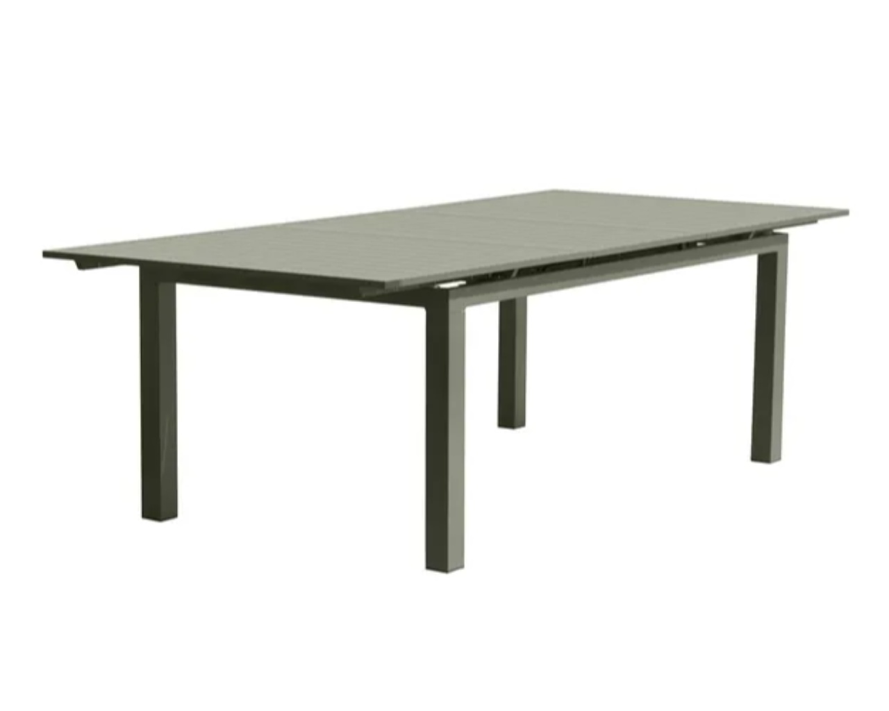 Table de jardin MIAMI 240/300x100 cm en aluminium kaki avec rallonge automatique DCB Garden