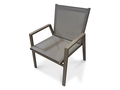 Fauteuil de jardin empilable FLORIDE en textilene et aluminium Quartz DCB Garden