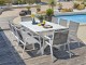 Fauteuil de jardin empilable FLORIDE en textilene taupe et aluminium blanc DCB Garden - Autre vue