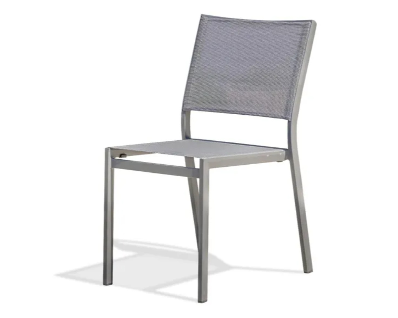 Chaise de jardin empilable STOCKHOLM en textilene et aluminium gris DCB Garden