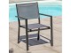 Fauteuil de jardin TOLEDE empilable en aluminium et textilene gris fonce DCB Garden - Autre vue