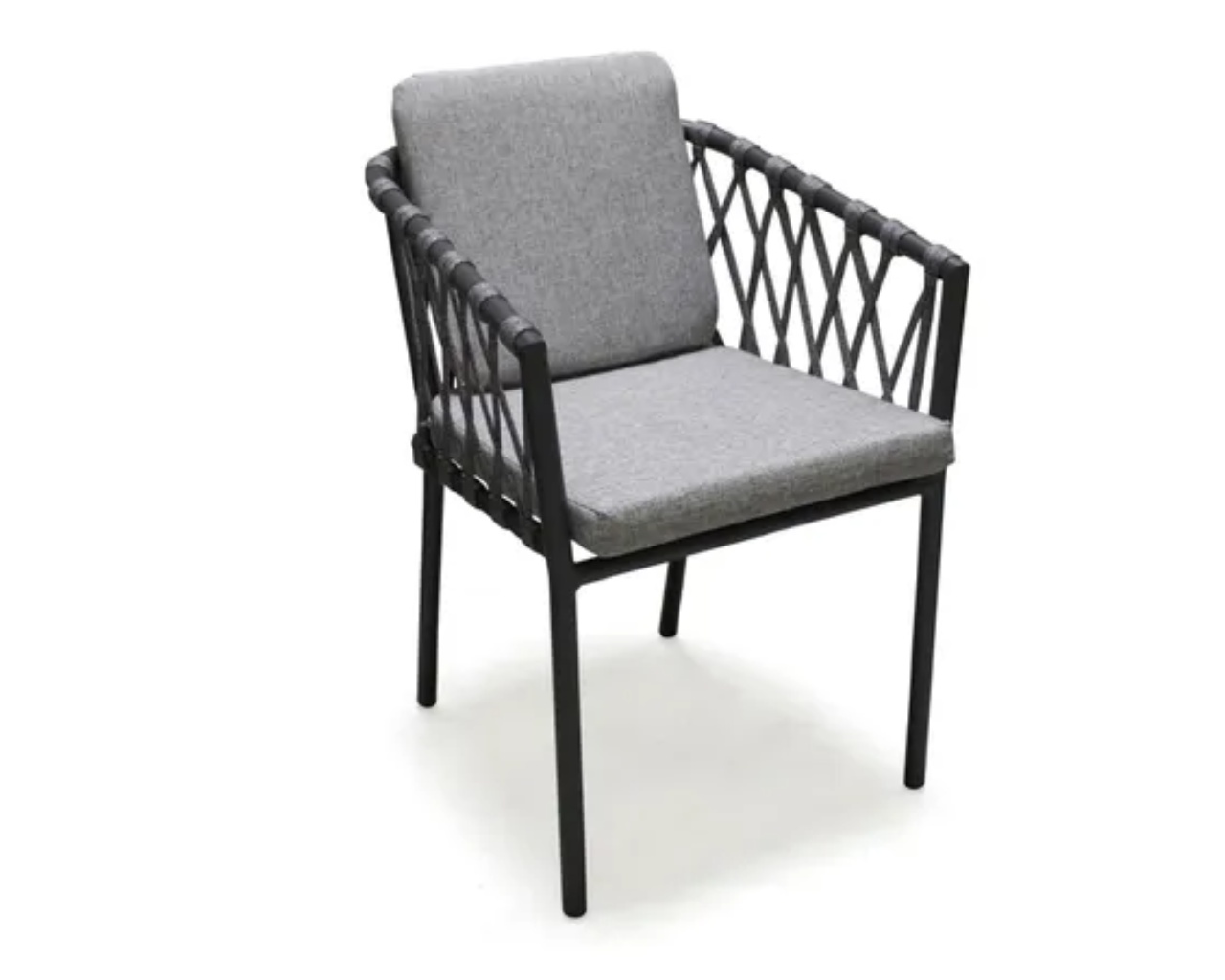 Fauteuil de jardin PILAT en aluminium et corde gris fonce DCB Garden