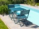 Chaise de jardin pliante MARIUS en aluminium bleu canard DCB Garden - Autre vue