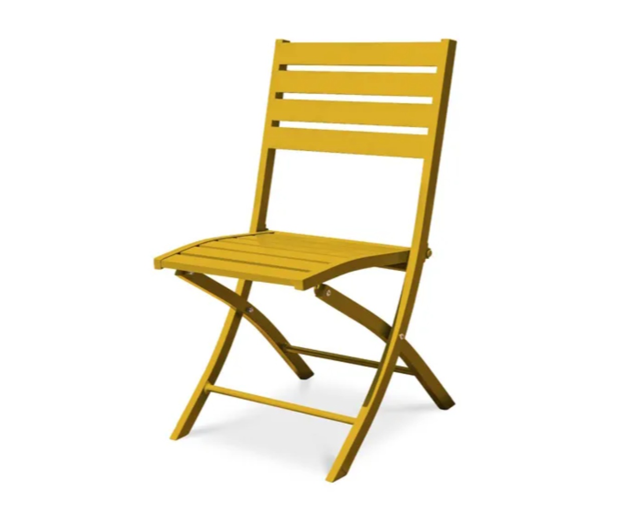 Chaise de jardin pliante MARIUS en aluminium jaune moutarde DCB Garden