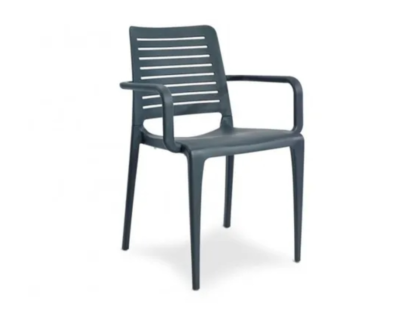 Fauteuil de jardin empilable PARK polypropylene gris fonce DCB Garden