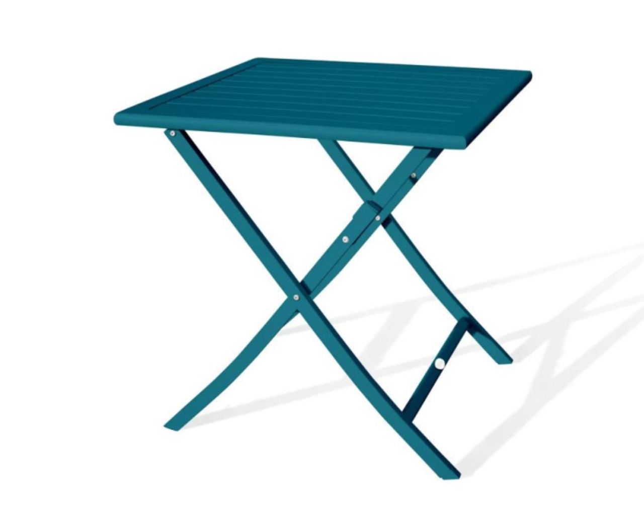 Table de jardin pliante MARIUS 70x70 cm aluminium bleu canard DCB Garden