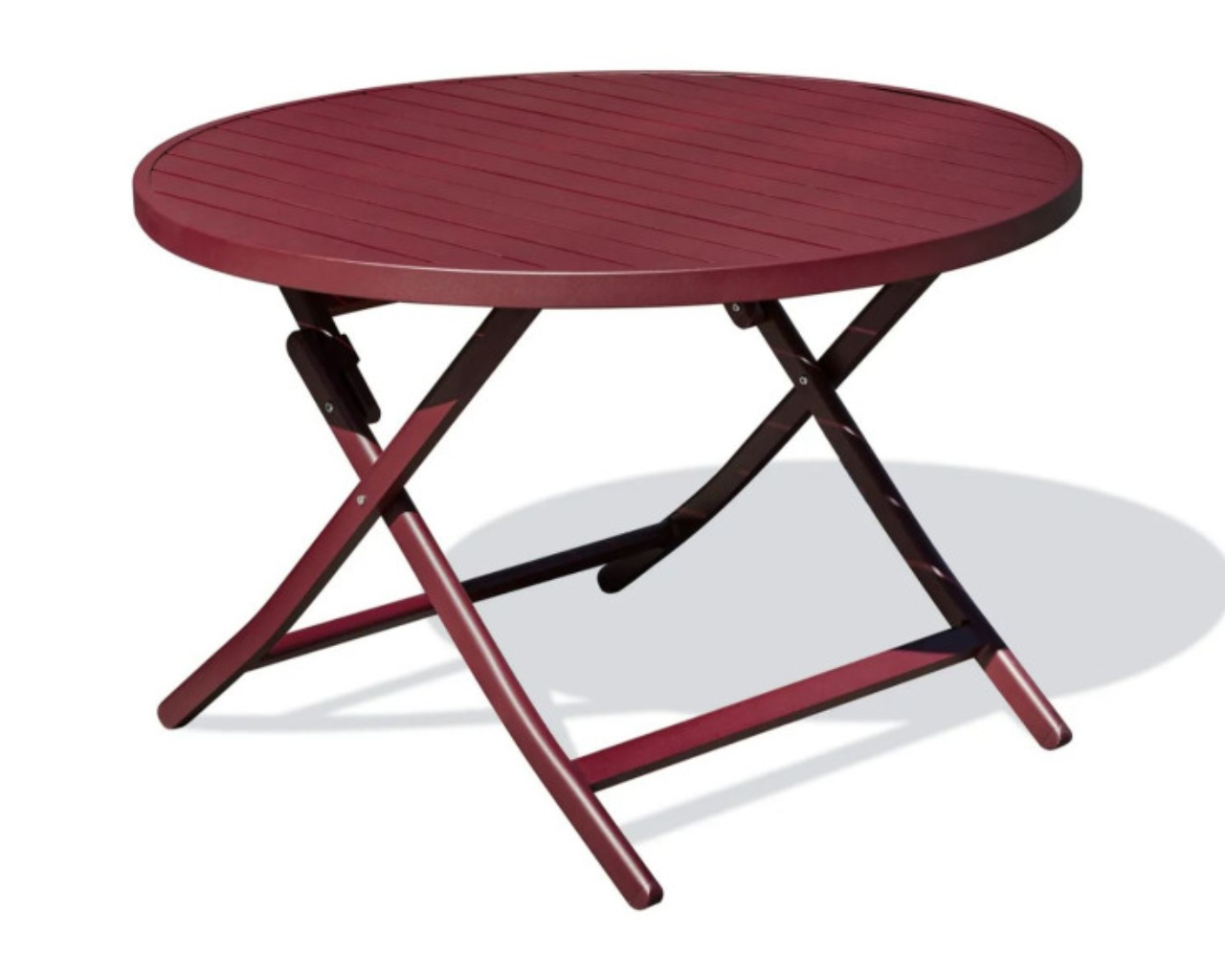 Table de jardin pliante MARIUS ronde Ø110 cm aluminium rouge carmin DCB Garden