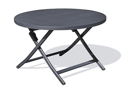 Table de jardin pliante MARIUS ronde Ø110 cm aluminium gris DCB Garden