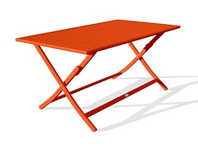 Table de jardin pliante MARIUS rectangulaire aluminium 140x80cm orange / cuivre DCB Garden