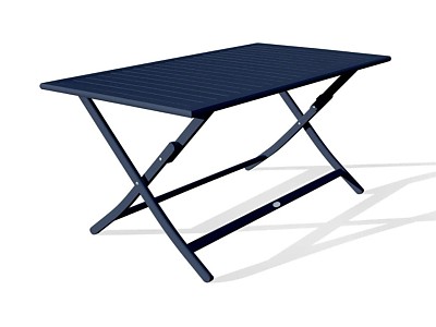 Table de jardin pliante MARIUS rectangulaire aluminium 140x80cm bleu nuit DCB Garden