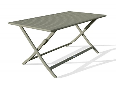 Table de jardin pliante MARIUS rectangulaire aluminium 140x80cm vert kaki DCB Garden