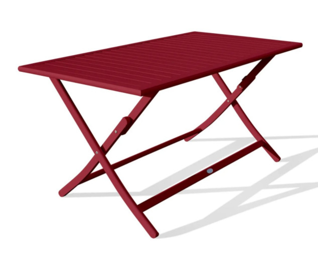 Table de jardin pliante MARIUS rectangulaire aluminium 140x80cm rouge Carmin DCB Garden