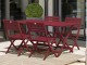 Table de jardin pliante MARIUS rectangulaire aluminium 140x80cm rouge Carmin DCB Garden - Autre vue