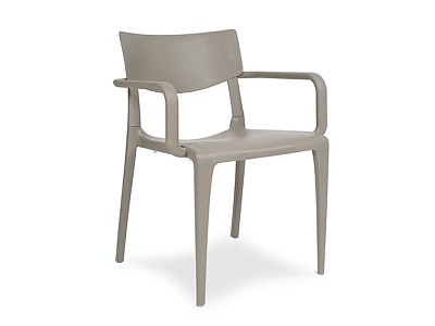 Fauteuil de jardin empilable TOWN en polypropylene taupe DCB Garden