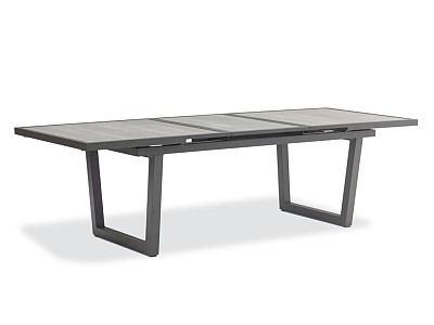 Table de jardin OLHOS 191/251x95cm aluminium gris fonce extensible DCB Garden