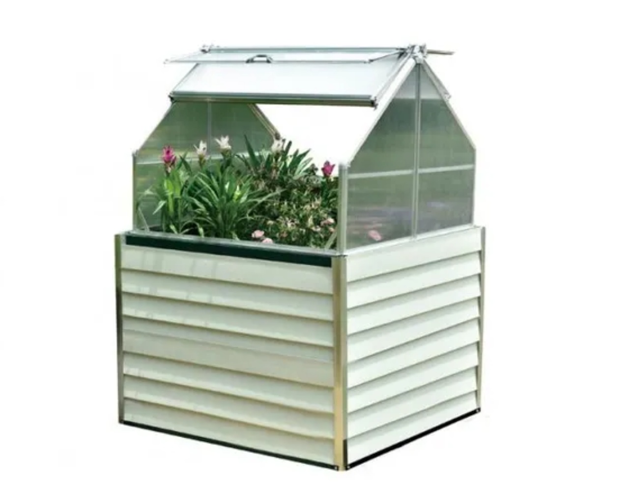 Mini serre de jardin double Stretto 120x120cm blanc