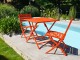 Table de jardin pliante MARIUS 70x70 cm en aluminium orange DCB Garden - Autre vue