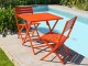 Table de jardin pliante MARIUS 70x70 cm en aluminium orange DCB Garden - Autre vue