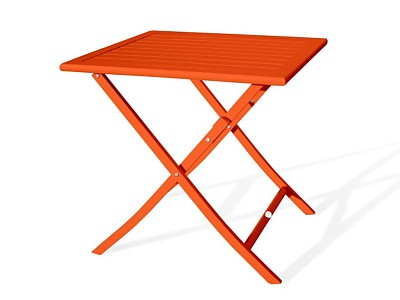 Table de jardin pliante MARIUS 70x70 cm en aluminium orange DCB Garden