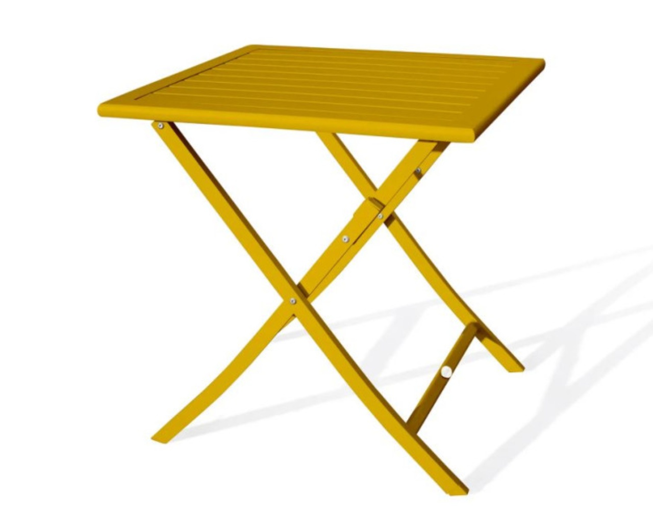 Table de jardin pliante MARIUS 70x70 cm en aluminium moutarde DCB Garden