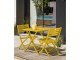 Table de jardin pliante MARIUS 70x70 cm en aluminium moutarde DCB Garden - Autre vue