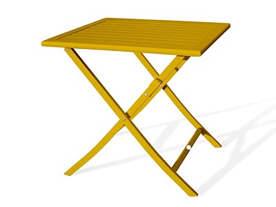 Table de jardin pliante MARIUS 70x70 cm en aluminium moutarde DCB Garden