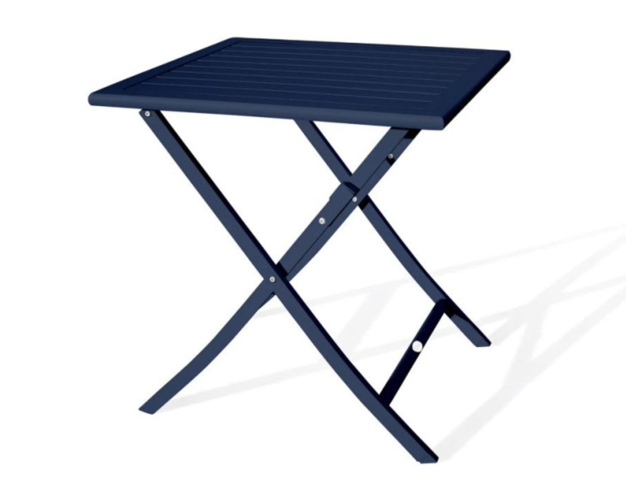 Table de jardin pliante MARIUS 70x70 cm en aluminium bleu marine DCB Garden