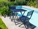 Table de jardin pliante MARIUS 70x70 cm en aluminium bleu marine DCB Garden - Autre vue